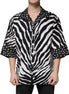 Dolce & Gabbana Black White Zebra Button Down Oversize Shirt Dolce & Gabbana