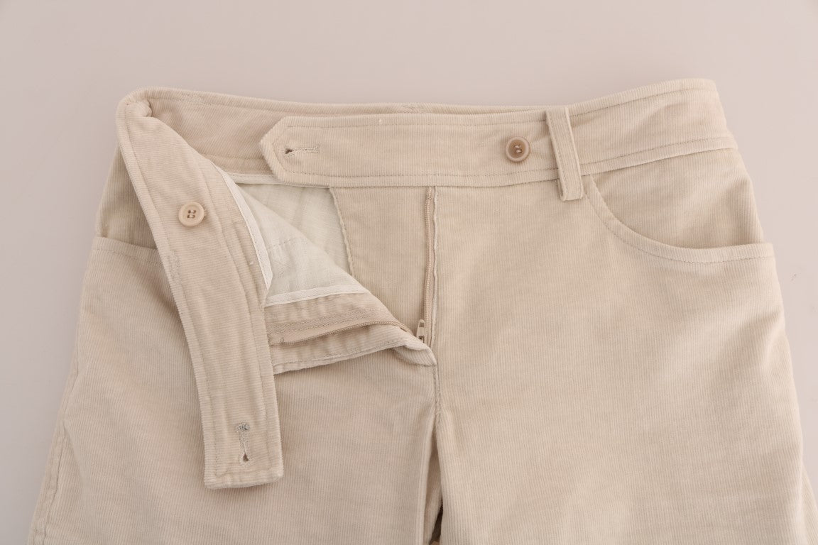 Ermanno Scervino Beige Slim Jeans Corduroy Skinny Pants Ermanno Scervino