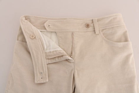 Ermanno Scervino Beige Slim Jeans Corduroy Skinny Pants Ermanno Scervino