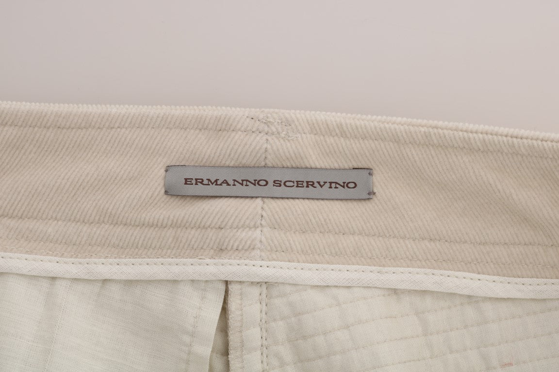 Ermanno Scervino Beige Slim Jeans Corduroy Skinny Pants Ermanno Scervino