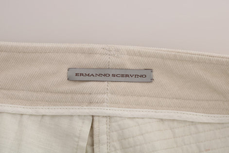 Ermanno Scervino Beige Slim Jeans Corduroy Skinny Pants Ermanno Scervino