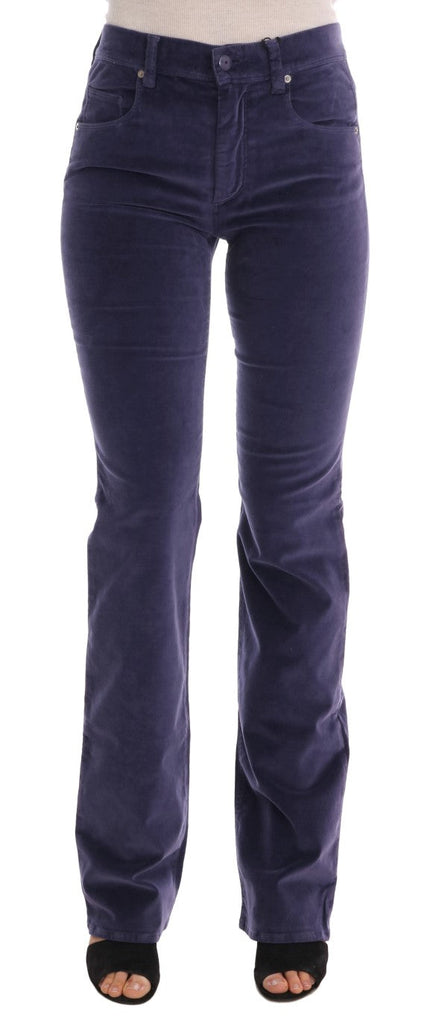 Ermanno Scervino Purple Corduroy Stretch Bootcut Pants Ermanno Scervino