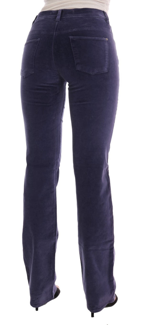 Ermanno Scervino Purple Corduroy Stretch Bootcut Pants Ermanno Scervino