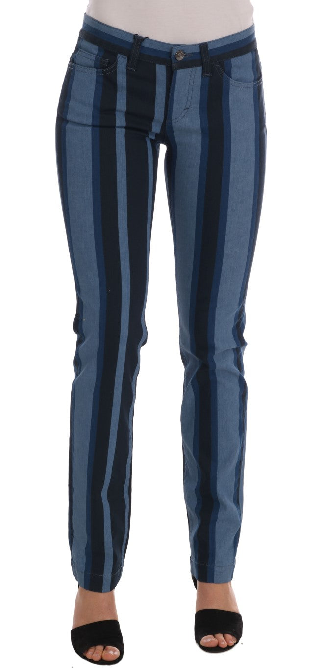 Dolce & Gabbana Blue GIRLY Striped Cotton Jeans Dolce & Gabbana