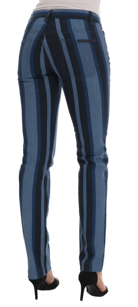Dolce & Gabbana Blue GIRLY Striped Cotton Jeans Dolce & Gabbana