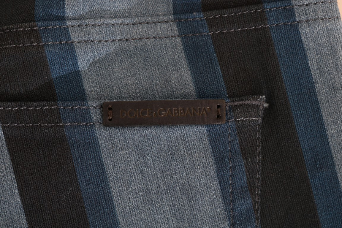Dolce & Gabbana Blue GIRLY Striped Cotton Jeans Dolce & Gabbana