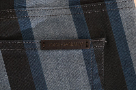 Dolce & Gabbana Blue GIRLY Striped Cotton Jeans Dolce & Gabbana