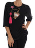 Dolce & Gabbana Black Silk Fairy Tale Top Crystal Blouse Dolce & Gabbana