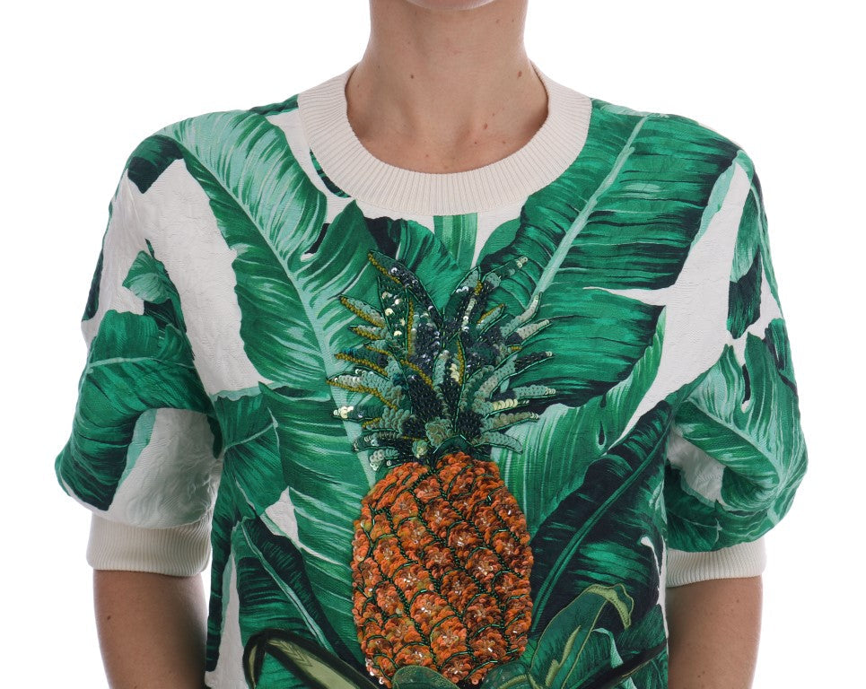 Dolce & Gabbana Pineapple Banana Sequins Crewneck Sweater Dolce & Gabbana