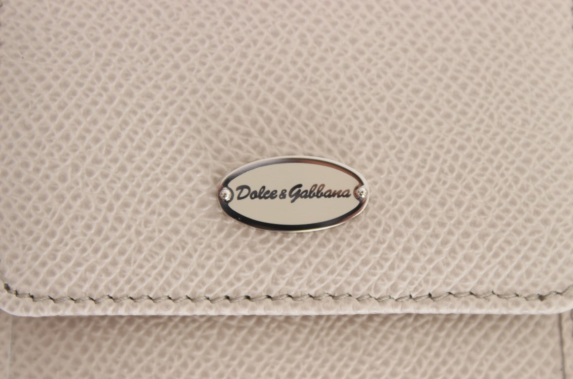 Dolce & Gabbana White Dauphine Leather Case Wallet Dolce & Gabbana