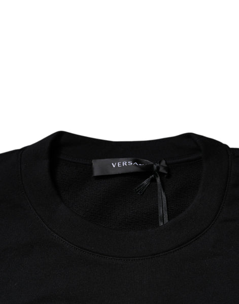 Versace Black Medusa Embroidery Crew Neck Pullover Sweater Versace