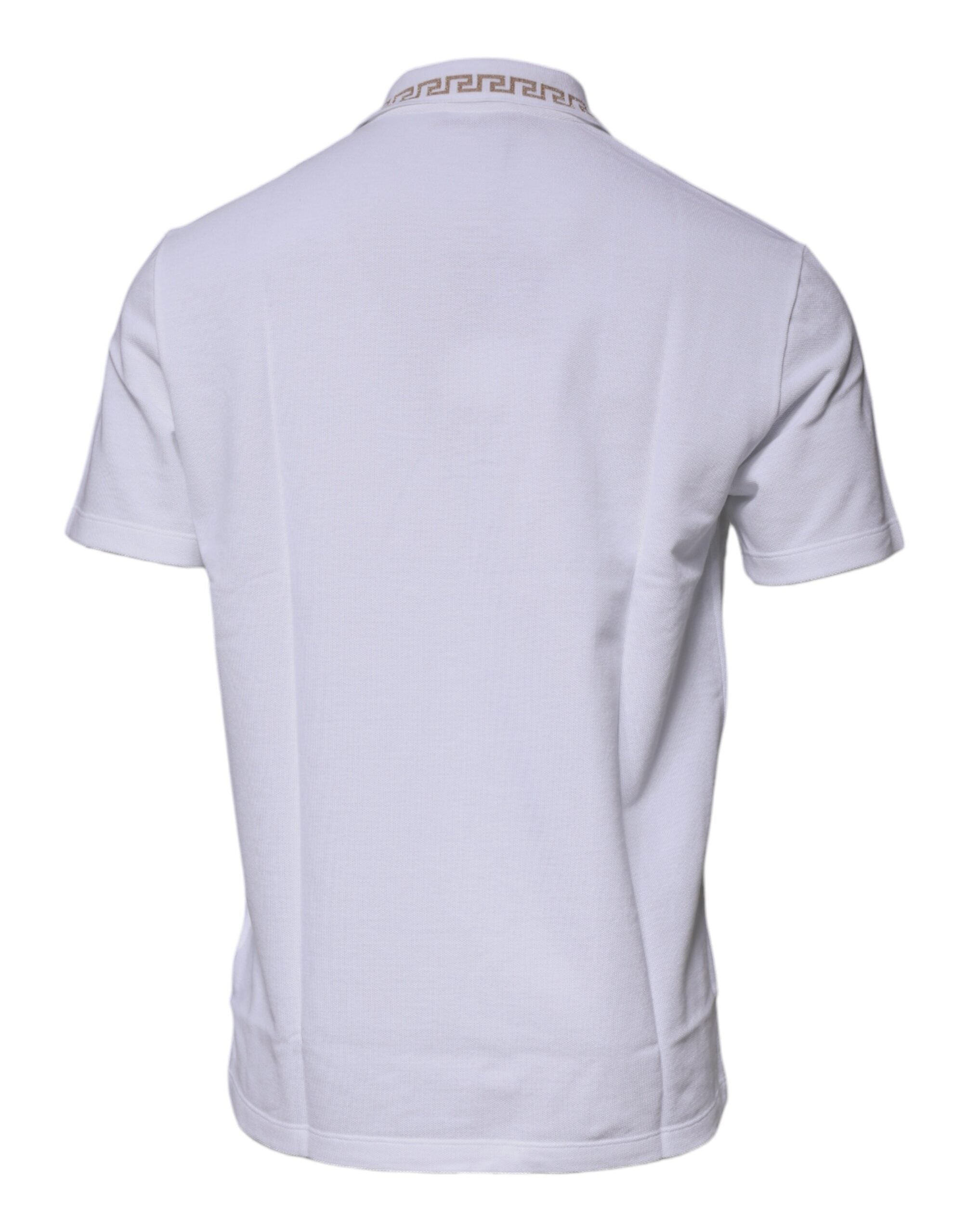 Versace White Viscose Collared Men Polo Short Sleeves T-shirt Versace