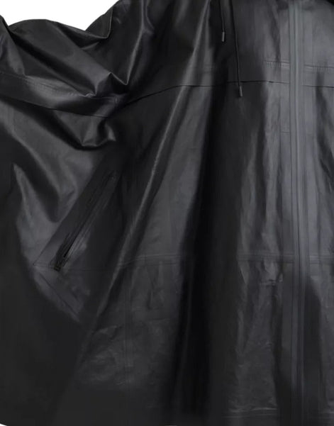 Bottega Veneta Black Leather Hooded Men Trenchcoat Jacket Bottega Veneta