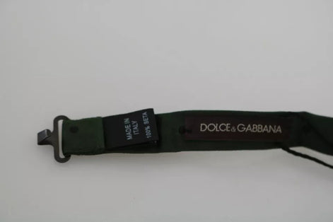Dolce & Gabbana Green Dotted Silk Adjustable Neck Bow Tie Dolce & Gabbana