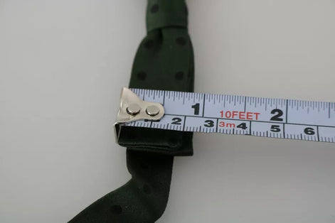 Dolce & Gabbana Green Dotted Silk Adjustable Neck Bow Tie Dolce & Gabbana