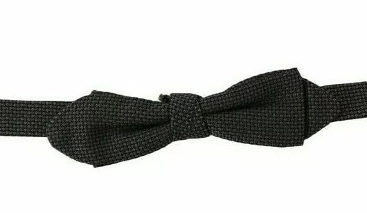 Dolce & Gabbana Gray Pattern Silk Adjustable Neck Bow Tie Dolce & Gabbana