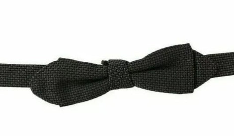 Dolce & Gabbana Gray Pattern Silk Adjustable Neck Bow Tie Dolce & Gabbana