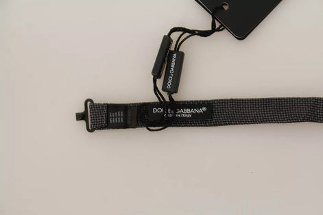 Dolce & Gabbana Gray Pattern Silk Adjustable Neck Bow Tie Dolce & Gabbana