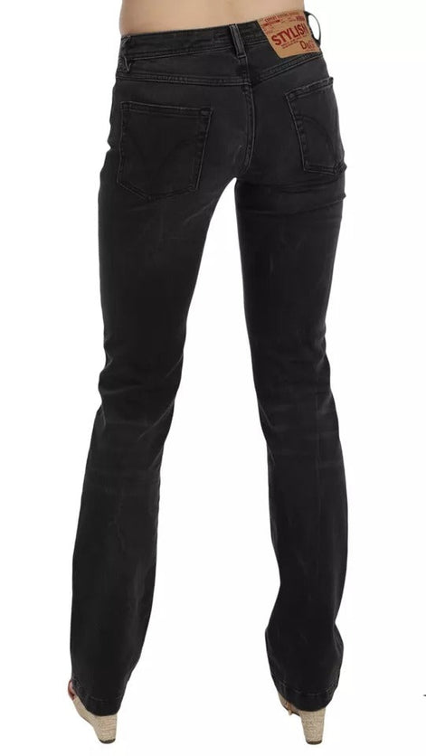 Dolce & Gabbana Black Slim Fit Cotton Jeans D&G Pants Dolce & Gabbana