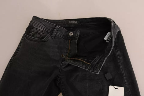 Dolce & Gabbana Black Slim Fit Cotton Jeans D&G Pants Dolce & Gabbana