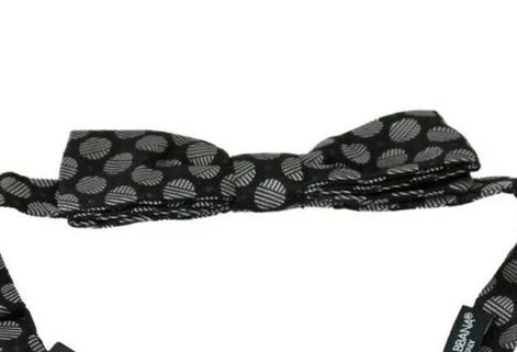 Dolce & Gabbana Black Silk Circles Men Necktie Bow Tie Dolce & Gabbana