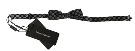 Dolce & Gabbana Black Silk Circles Men Necktie Bow Tie Dolce & Gabbana