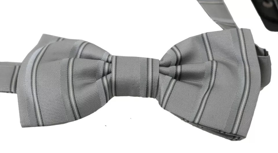 Dolce & Gabbana Light Gray Lining Adjustable Neck Butterfly Bow Tie Dolce & Gabbana