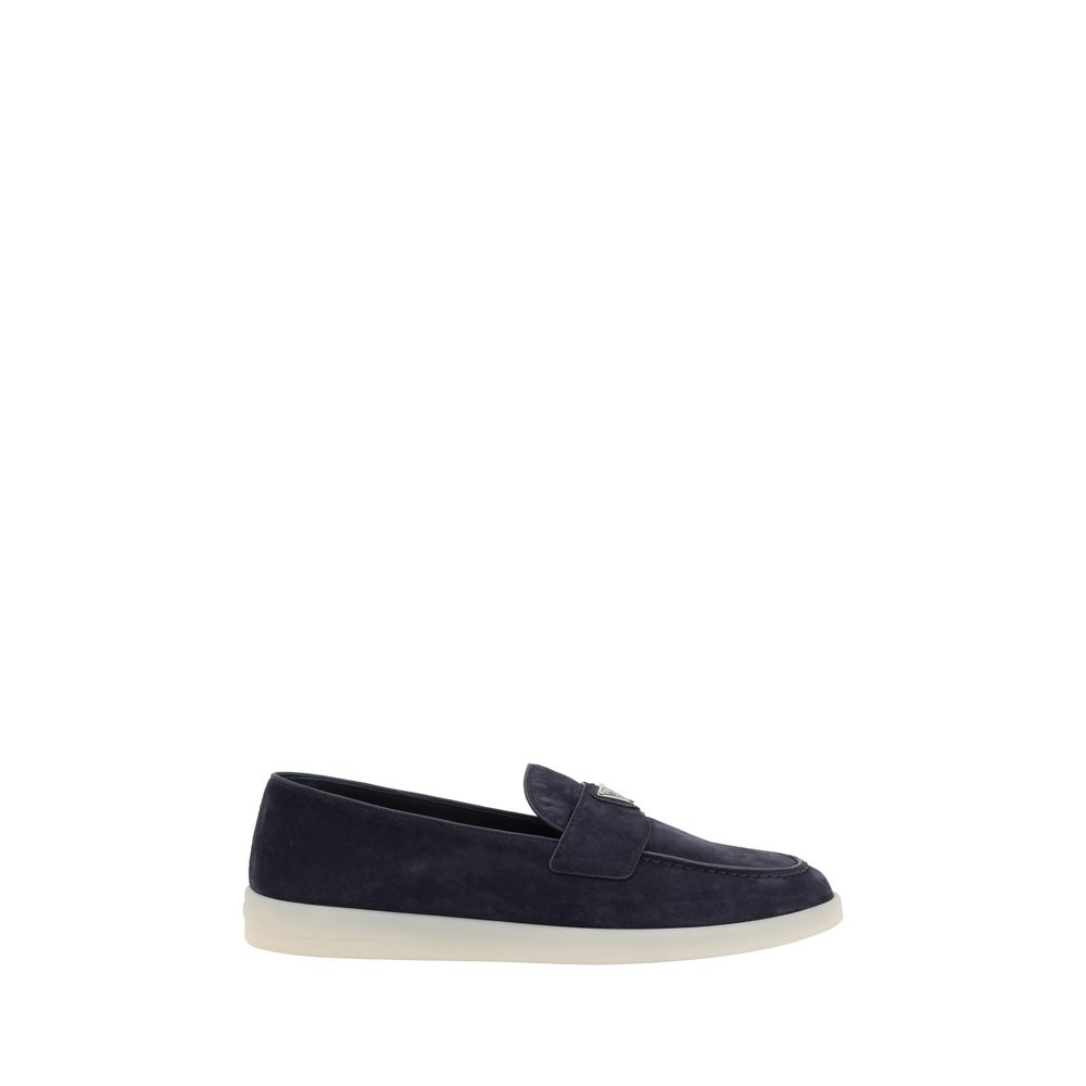 Prada Blue Rubber Slip-On Loafers Prada