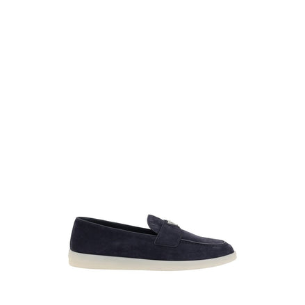 Prada Blue Rubber Slip-On Loafers Prada