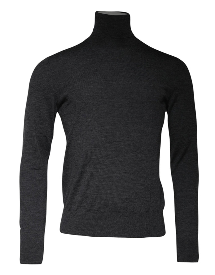 Dolce & Gabbana Gray Wool Knit Turtleneck Pullover Sweater Dolce & Gabbana