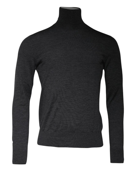 Dolce & Gabbana Gray Wool Knit Turtleneck Pullover Sweater Dolce & Gabbana