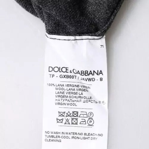 Dolce & Gabbana Gray Wool Knit Turtleneck Pullover Sweater Dolce & Gabbana