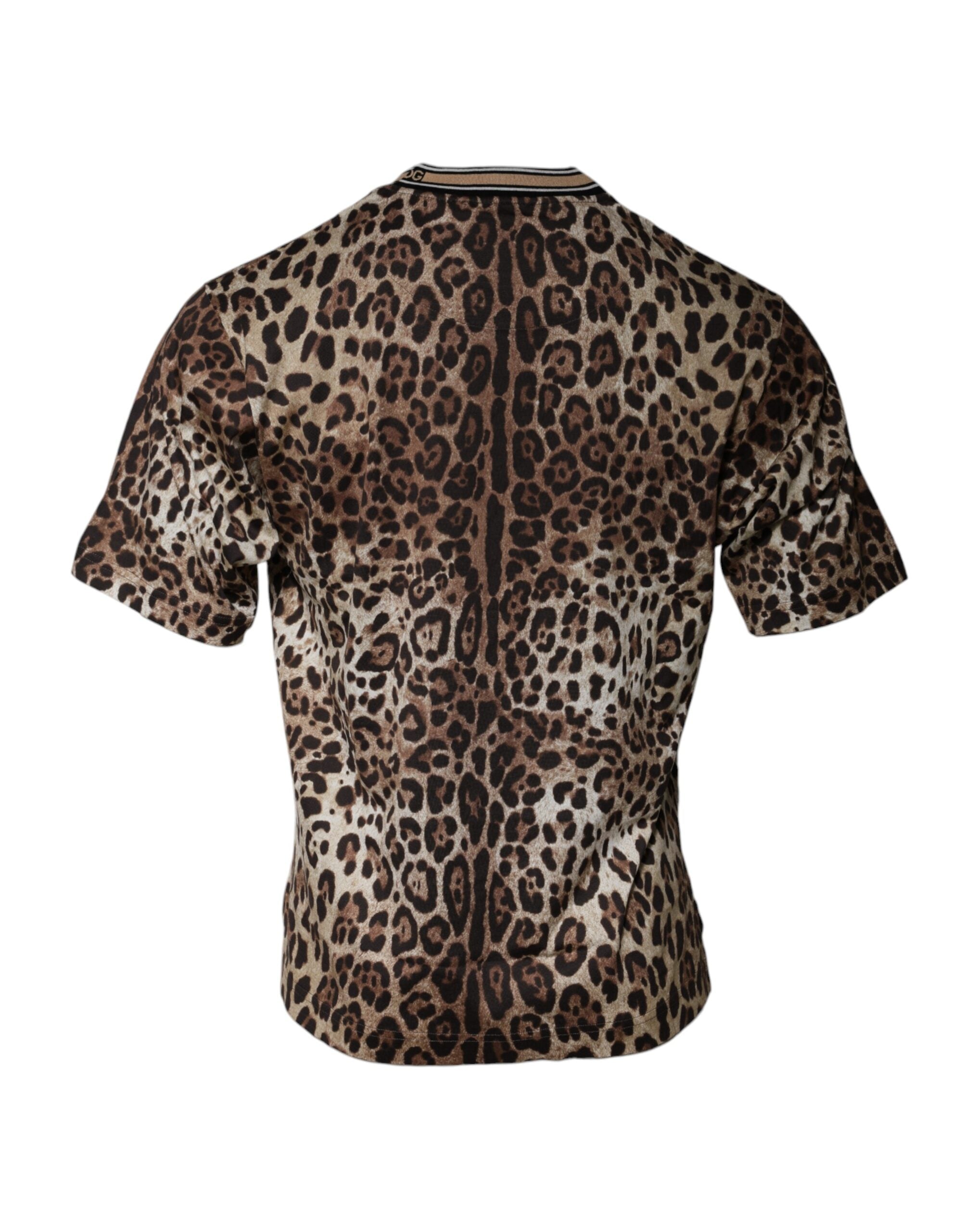 Dolce & Gabbana Brown Leopard Crew Neck Short Sleeve T-shirt Dolce & Gabbana