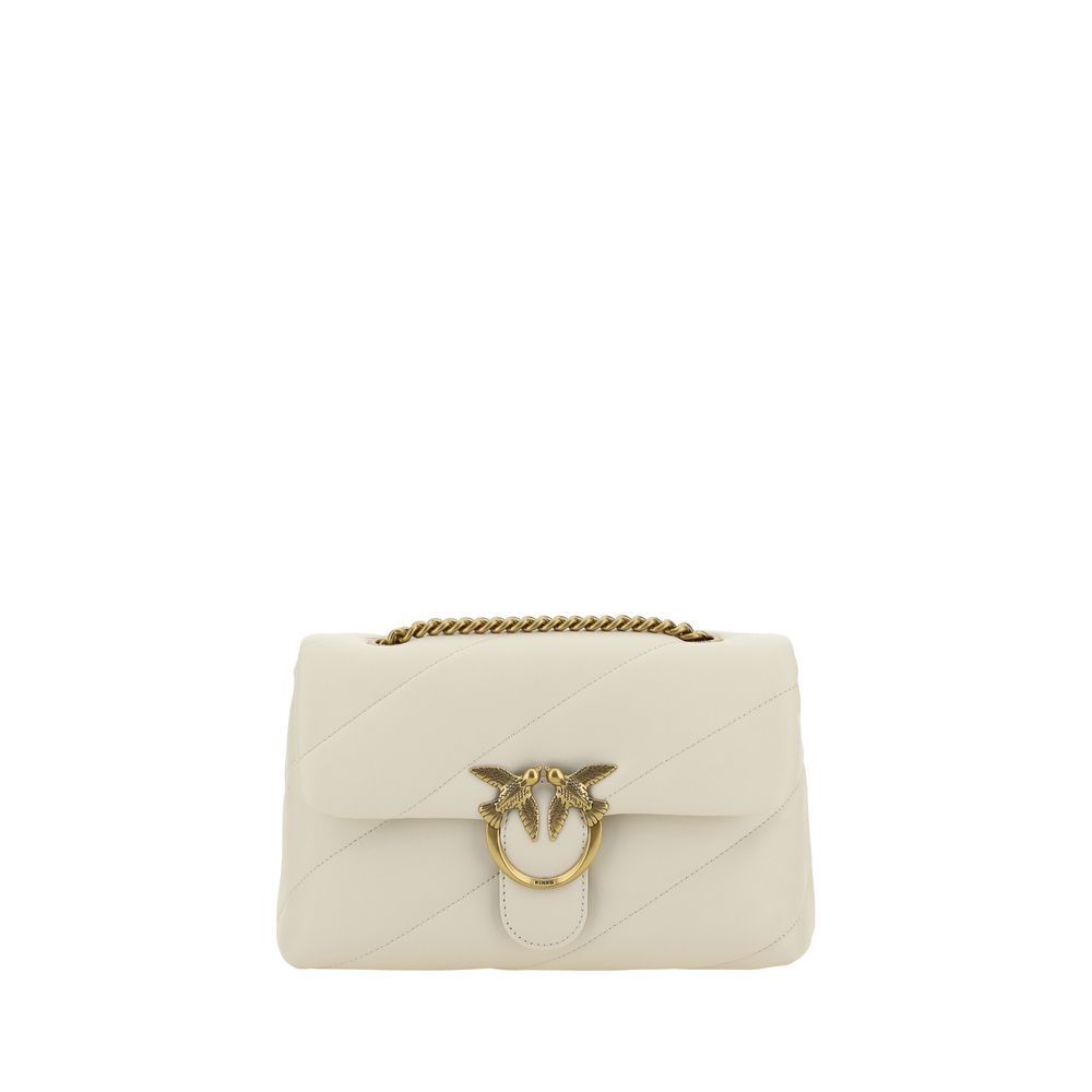 PINKO White Calf Leather Bos Taurus Shoulder Bag PINKO