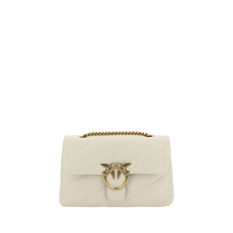 PINKO White Calf Leather Bos Taurus Shoulder Bag PINKO