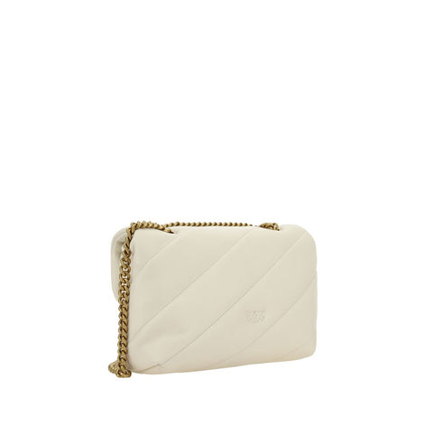 PINKO White Calf Leather Bos Taurus Shoulder Bag PINKO