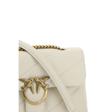 PINKO White Calf Leather Bos Taurus Shoulder Bag PINKO