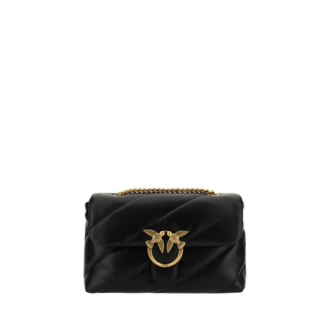PINKO Black Calf Leather Bos Taurus Shoulder Bag PINKO
