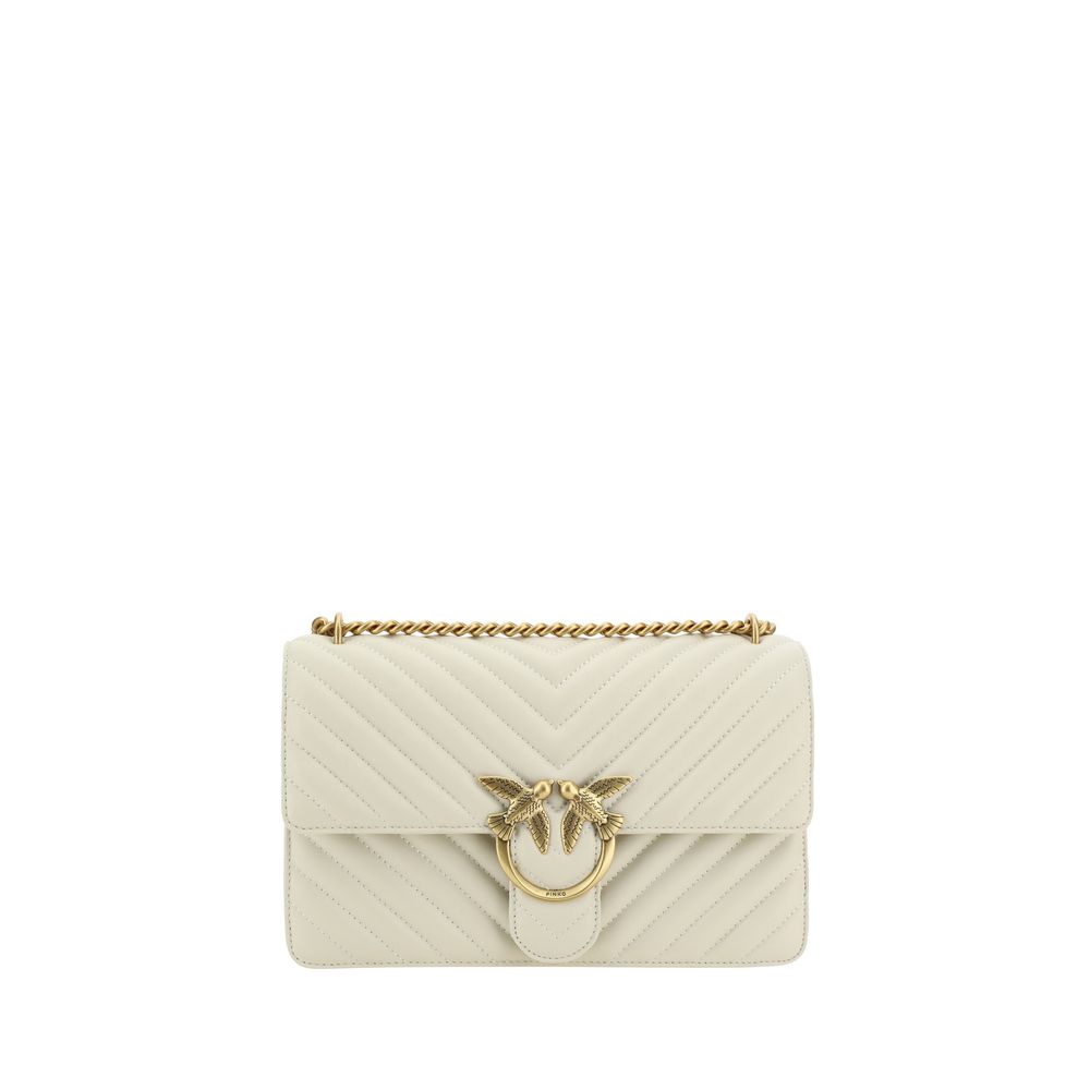 PINKO White Calf Leather Bos Taurus Shoulder Bag PINKO