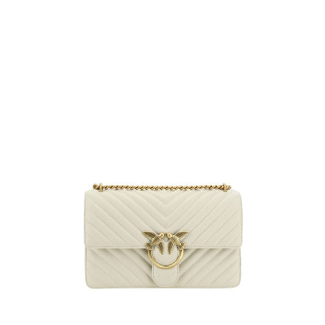 PINKO White Calf Leather Bos Taurus Shoulder Bag PINKO