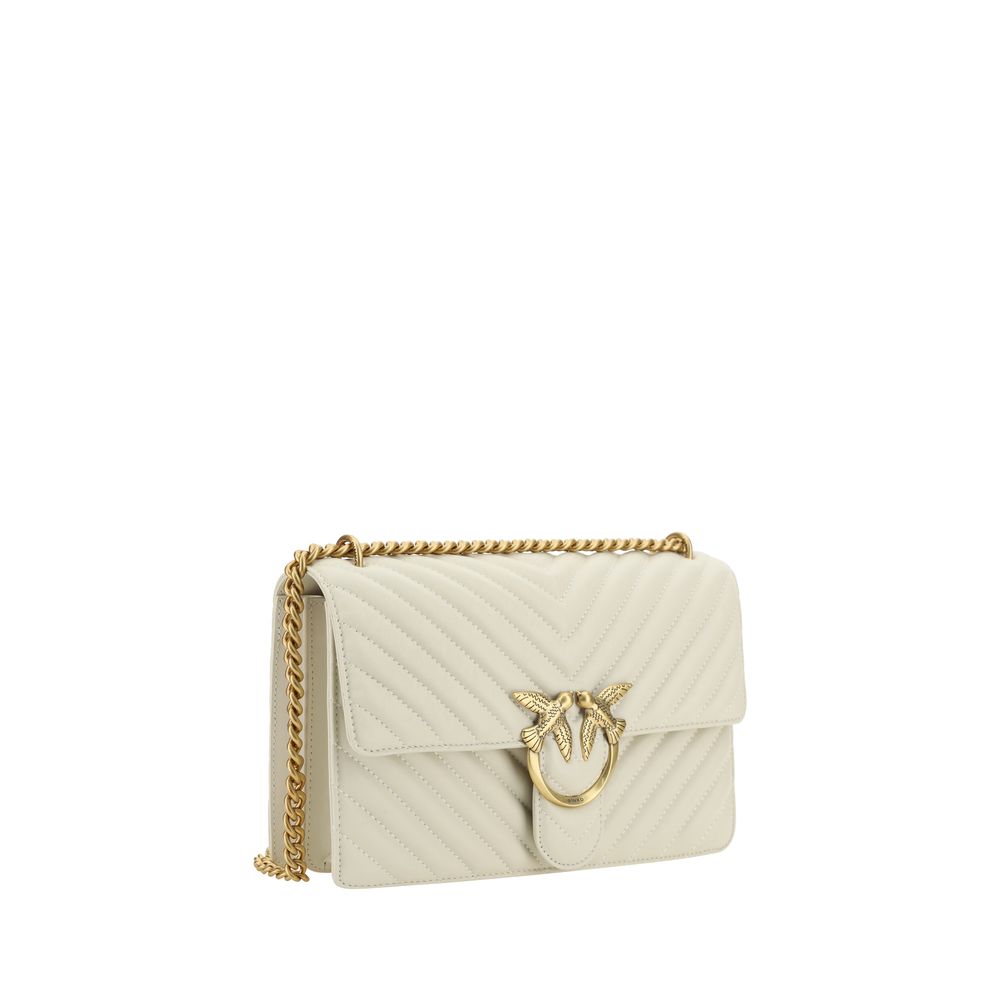 PINKO White Calf Leather Bos Taurus Shoulder Bag PINKO
