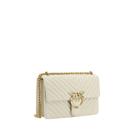 PINKO White Calf Leather Bos Taurus Shoulder Bag PINKO