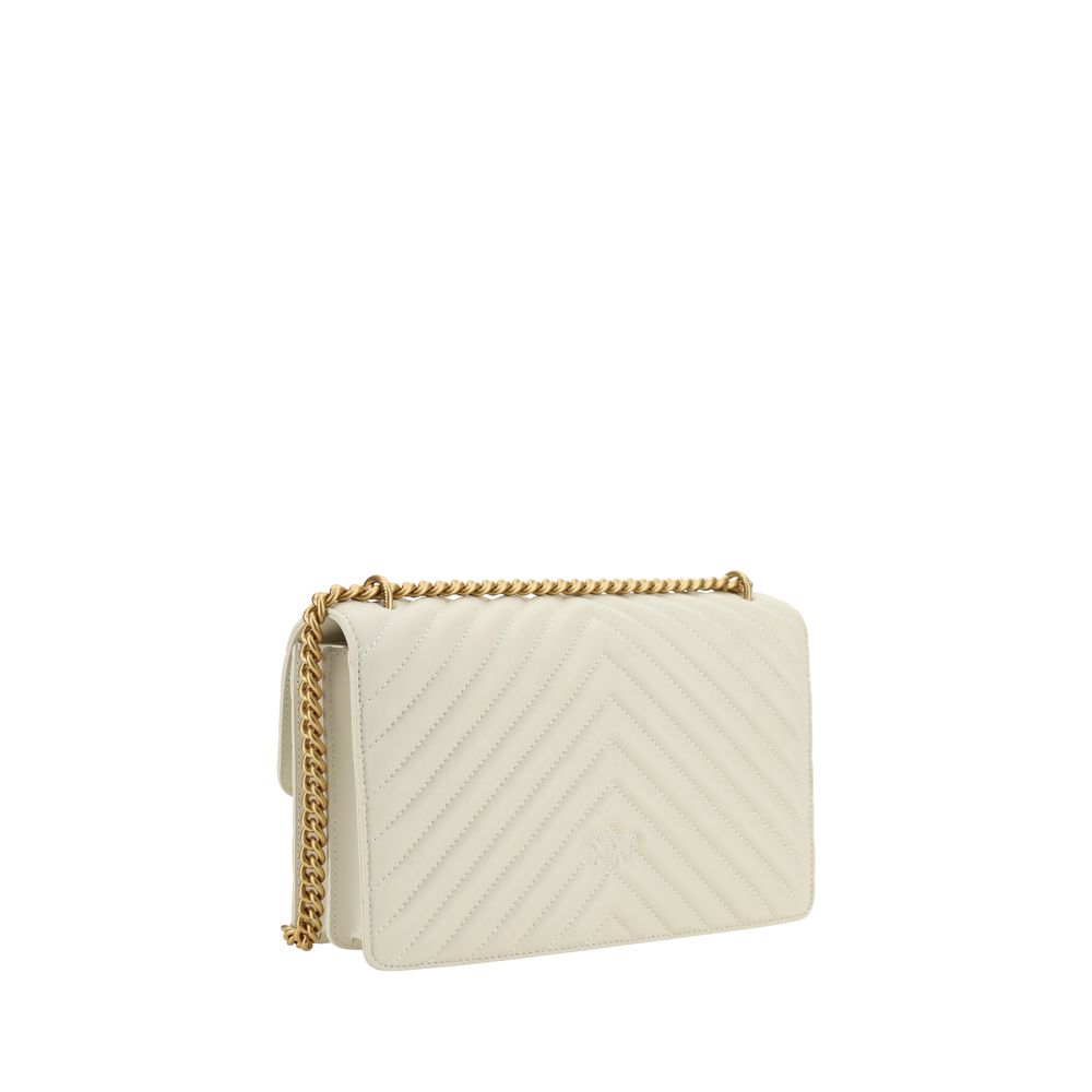 PINKO White Calf Leather Bos Taurus Shoulder Bag PINKO