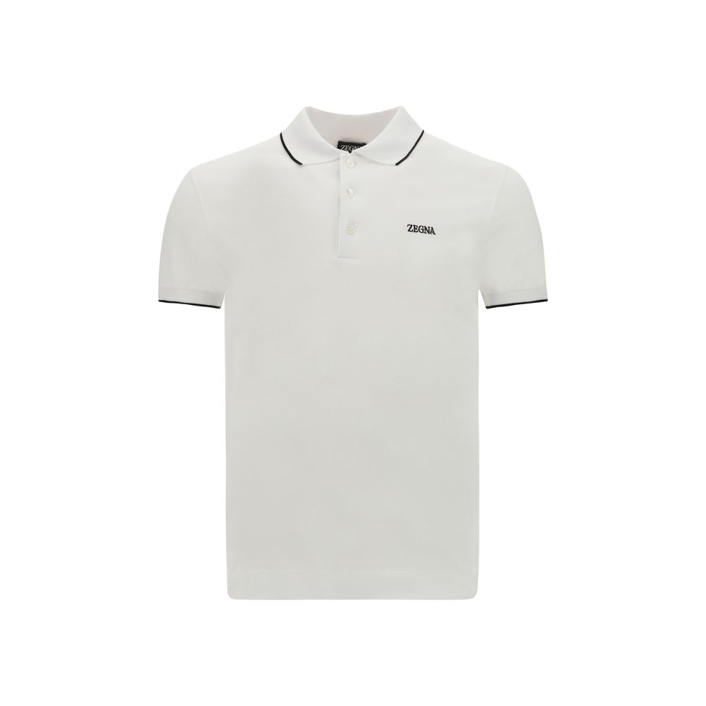 ZEGNA White Elastane Polo Shirt ZEGNA