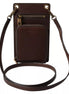 Dolce & Gabbana Brown Calf Leather Zip Logo Shoulder Neck Strap Wallet Dolce & Gabbana