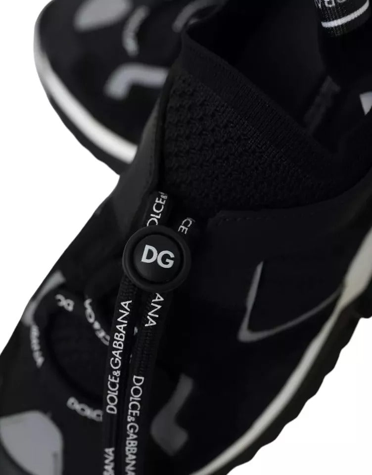 Dolce & Gabbana Black White Logo Sorrento Mens Sneakers Shoes Dolce & Gabbana