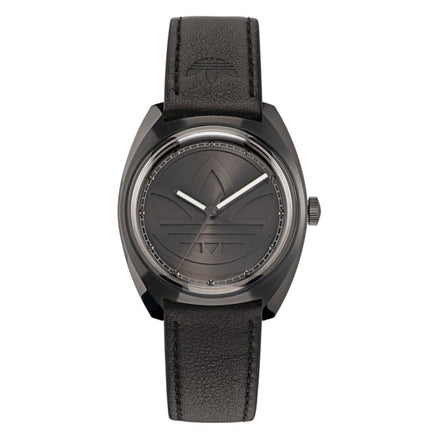 Adidas Black Leather Dress Watch Adidas