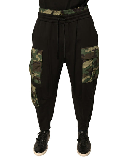 Dolce & Gabbana Black Camouflage Cotton Jogger Cargo Pants Dolce & Gabbana