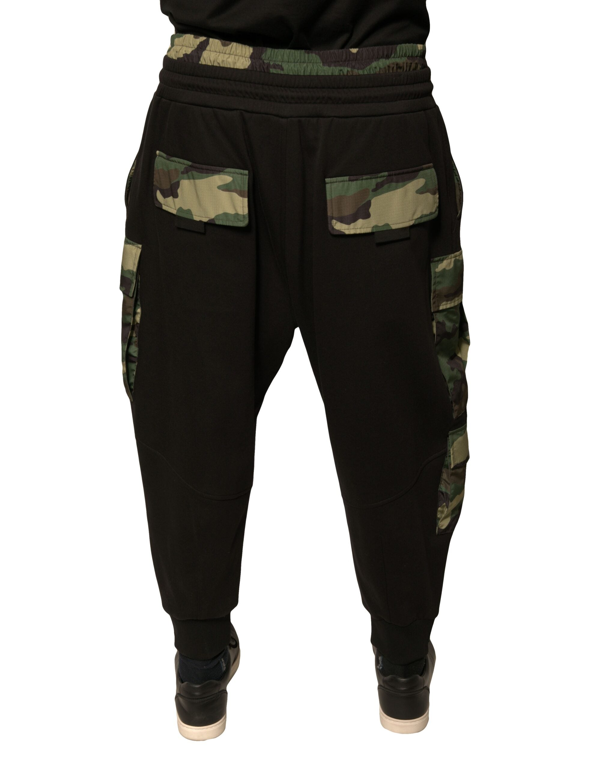 Dolce & Gabbana Black Camouflage Cotton Jogger Cargo Pants Dolce & Gabbana
