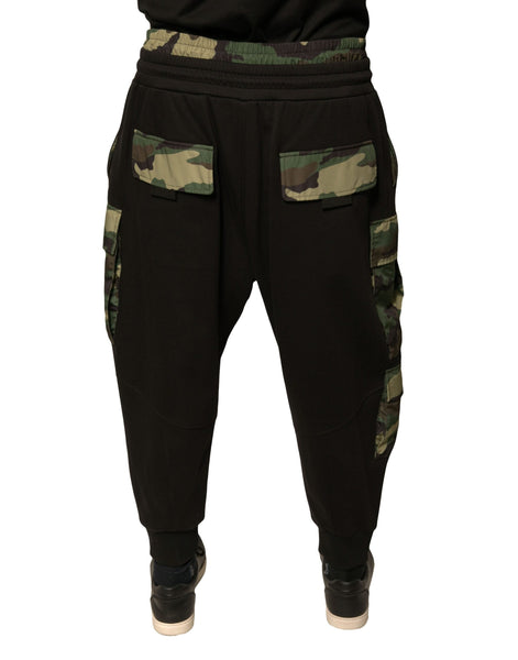 Dolce & Gabbana Black Camouflage Cotton Jogger Cargo Pants Dolce & Gabbana